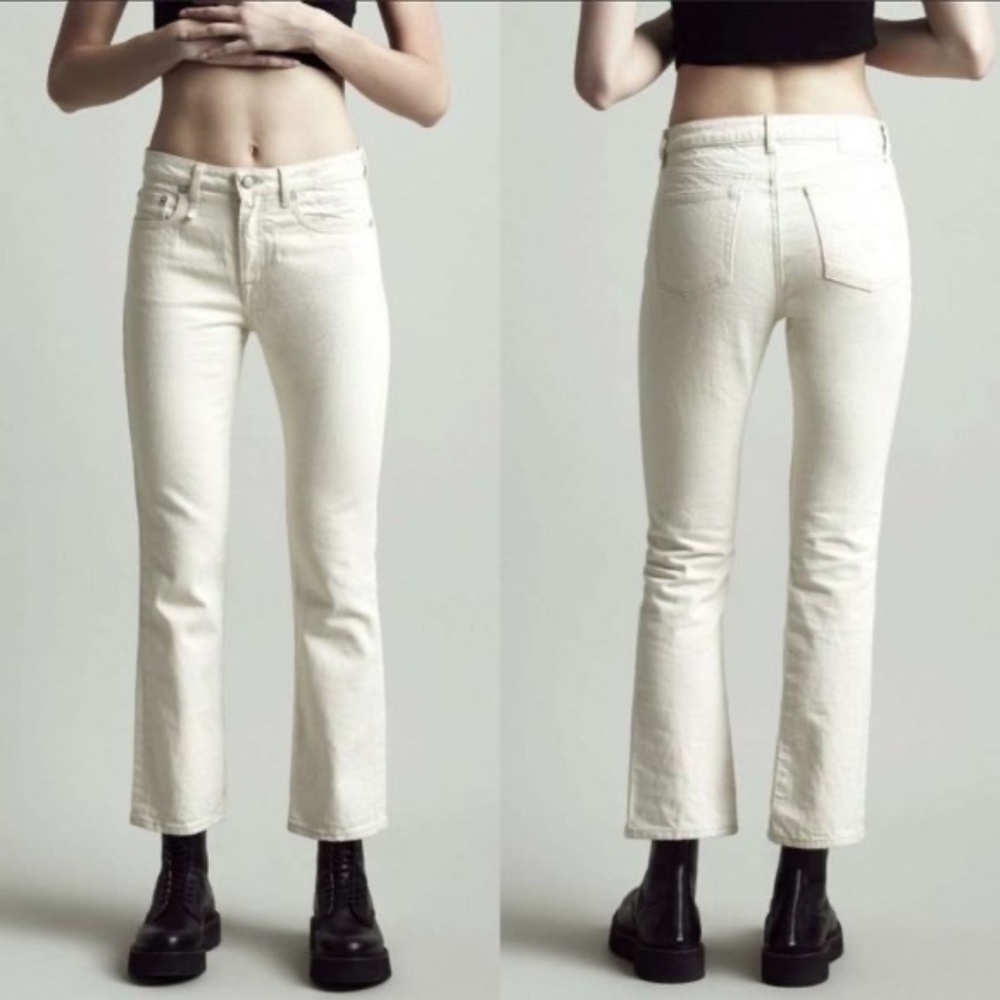 R13 Kick Fit crop flare jeans Kent Ecru 26